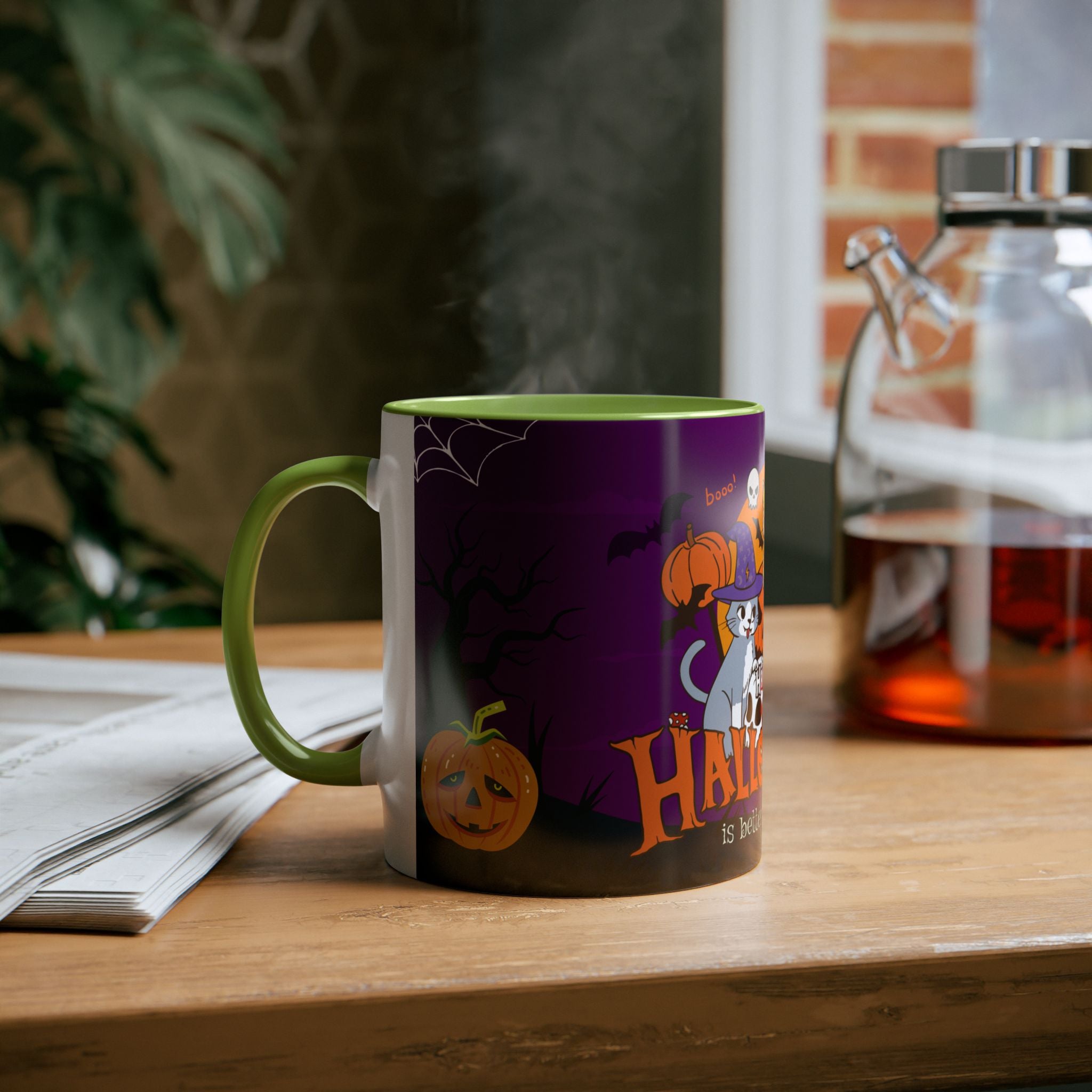 Happy Halloween is Better with Cats | Two-Tone Coffee Mugs